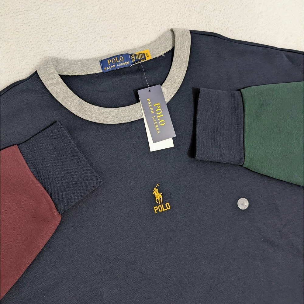 NEW! POLO RALPH LAUREN COLOR BLOCKED DOUBLE KNIT SWEATSHIRT‎ MENS 4XB CLASSICS